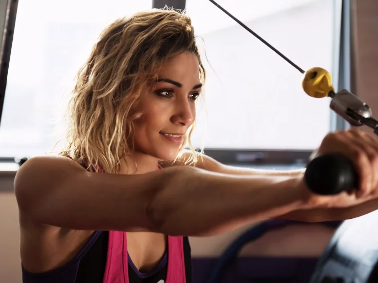 Person training at the gym
