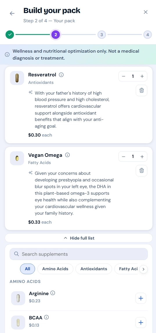 SurvonMD Guardian daily supplements pack review screen